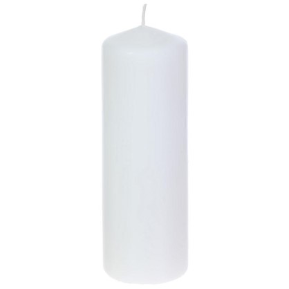 Свеча-столбик 8х25 см цвет белый