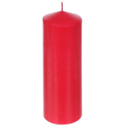 Свеча-столбик 8х25 см цвет красный