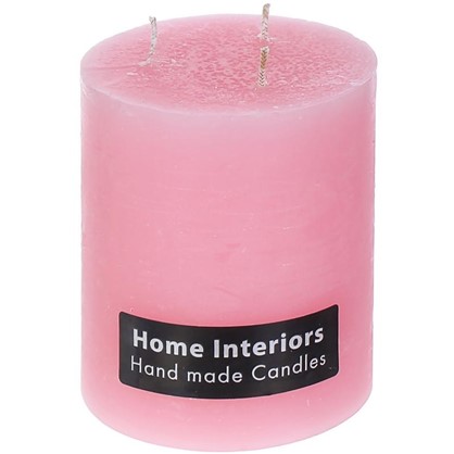 Свеча-столбик Рустик 10х12 см цвет розовый