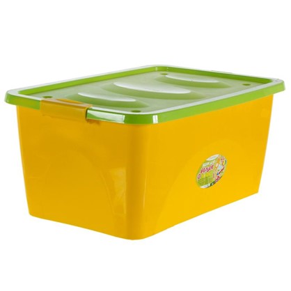 Ящик для игрушек на колесах 600x400x280 мм 44 л цвет желто-салатовый