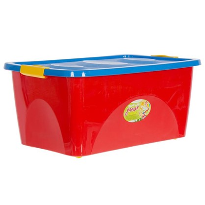 Ящик для игрушек на колесах 600x400x280 см 44 л цвет красно-синий