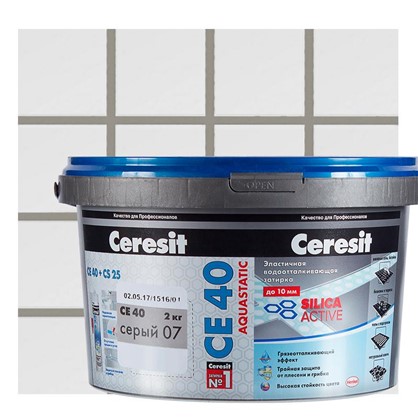 Цементная затирка Ceresit СЕ 40 водоотталкивающая 2 кг цвет серый