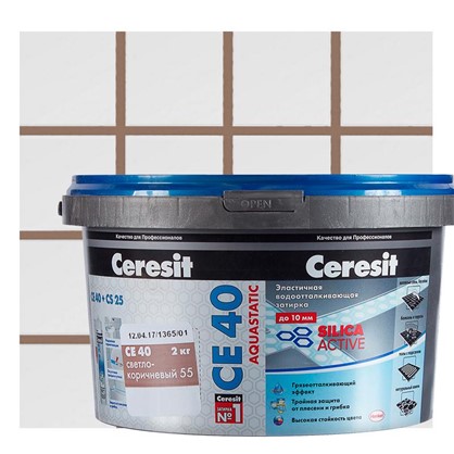 Цементная затирка Ceresit СЕ 40 водоотталкивающая 2 кг цвет светло-коричневый