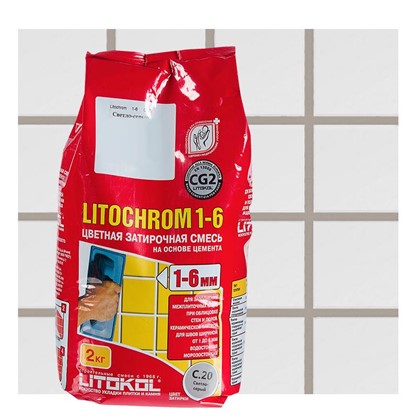 Цементная затирка Litochrom 1-6 С.20 2 кг цвет серый