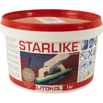 Эпоксидная затирка Litochrom Starlike C490 1 кг цвет серо-бежевый