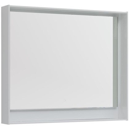Зеркало с подсветкой Мокка 100 см цвет белый глянец