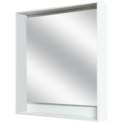 Зеркало с подсветкой Мокка 80 см цвет белый глянец