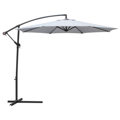 Зонт дачный 3 м серый подвесной на подставке сталь