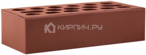 Кирпич для фасада бордо темный одинарный гладкий М-150 Керма