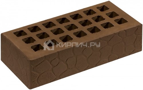 Кирпич для фасада коричневый одинарный черепаха М-150 Саранск