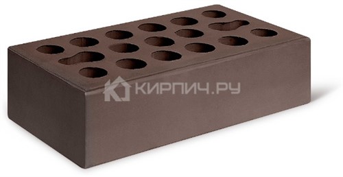 Кирпич для фасада шоколад одинарный гладкий М-150 Керма