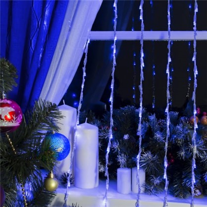 Светодиодная гирлянда Водопад для дома 250 ламп 2x2 м цвет синий в 