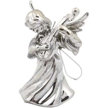 Украшение Новогоднее Ангел Объемный Пластик Цвет Серебро