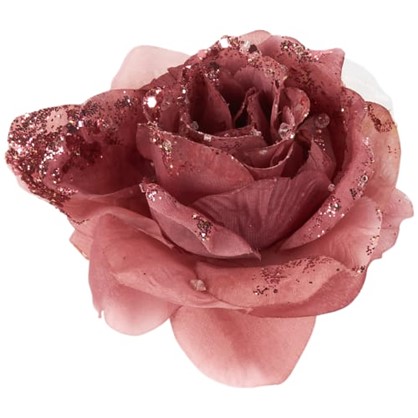 Украшение Новогоднее Цветок С Блестками 8.5 См Полиэстер Цвет Розовый