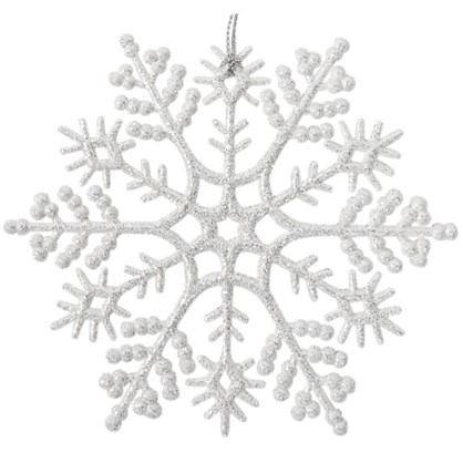 Украшение Новогоднее Снежинка Классика Пластик Цвет Белый в 
