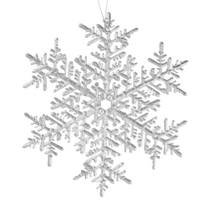 Украшение Новогоднее Снежинка Большая Пластик Цвет Серебро Матовое