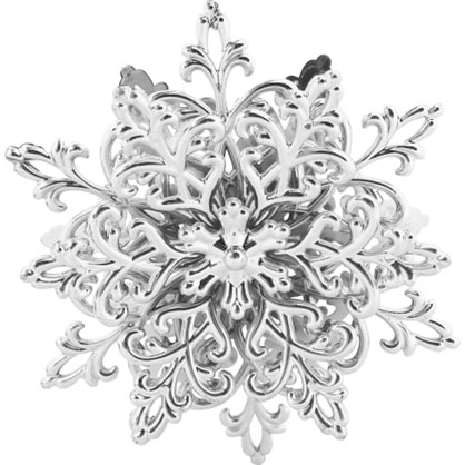 Украшение Елочное Снежинка Кристалл 11.5 См Гальванизированное Цвет Серебристый в 