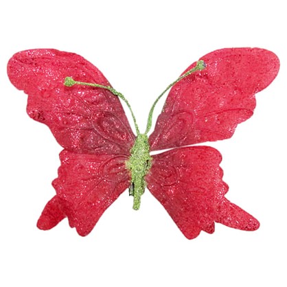 Елочное Украшение Бабочка На Клипсе 19 См Цвет Красный